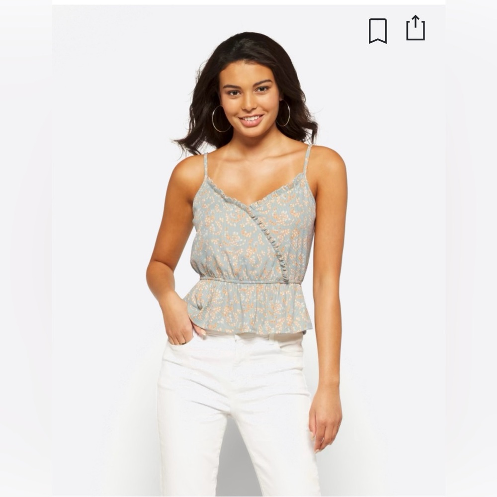 Lush peplum knit tank in mint size large